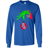 GRINCH HAND HOLDING CHICAGO WHITE SOX GLITTER CHRISTMAS PINGPONG