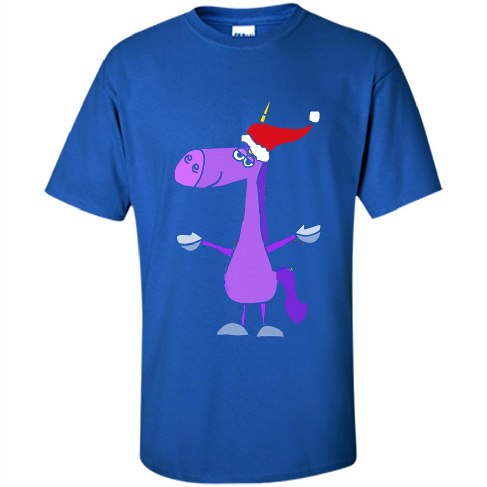 Funny Christmas Unicorn in Santa Hat - Shirt
