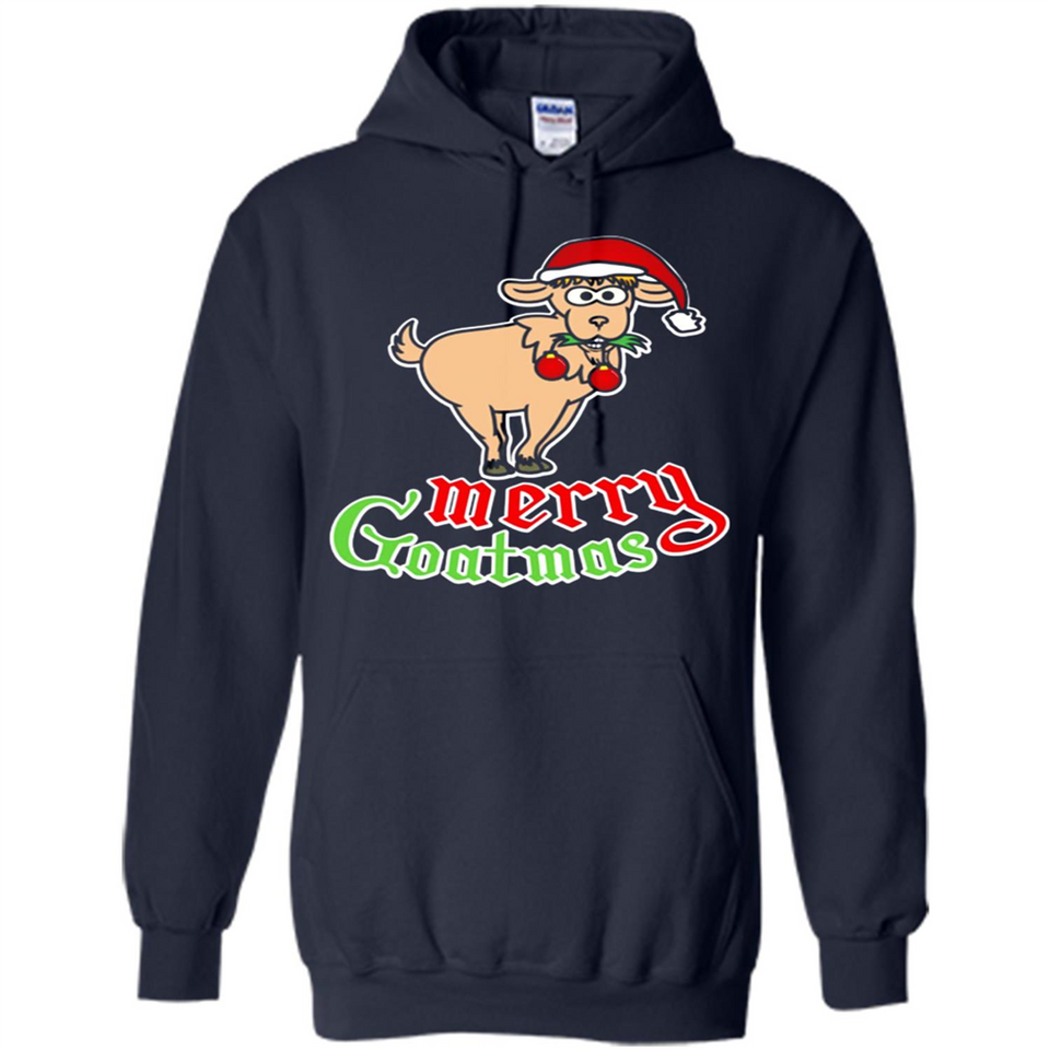Christmas Merry Goatmas Goat Shirt Santa Hat - Hoodie