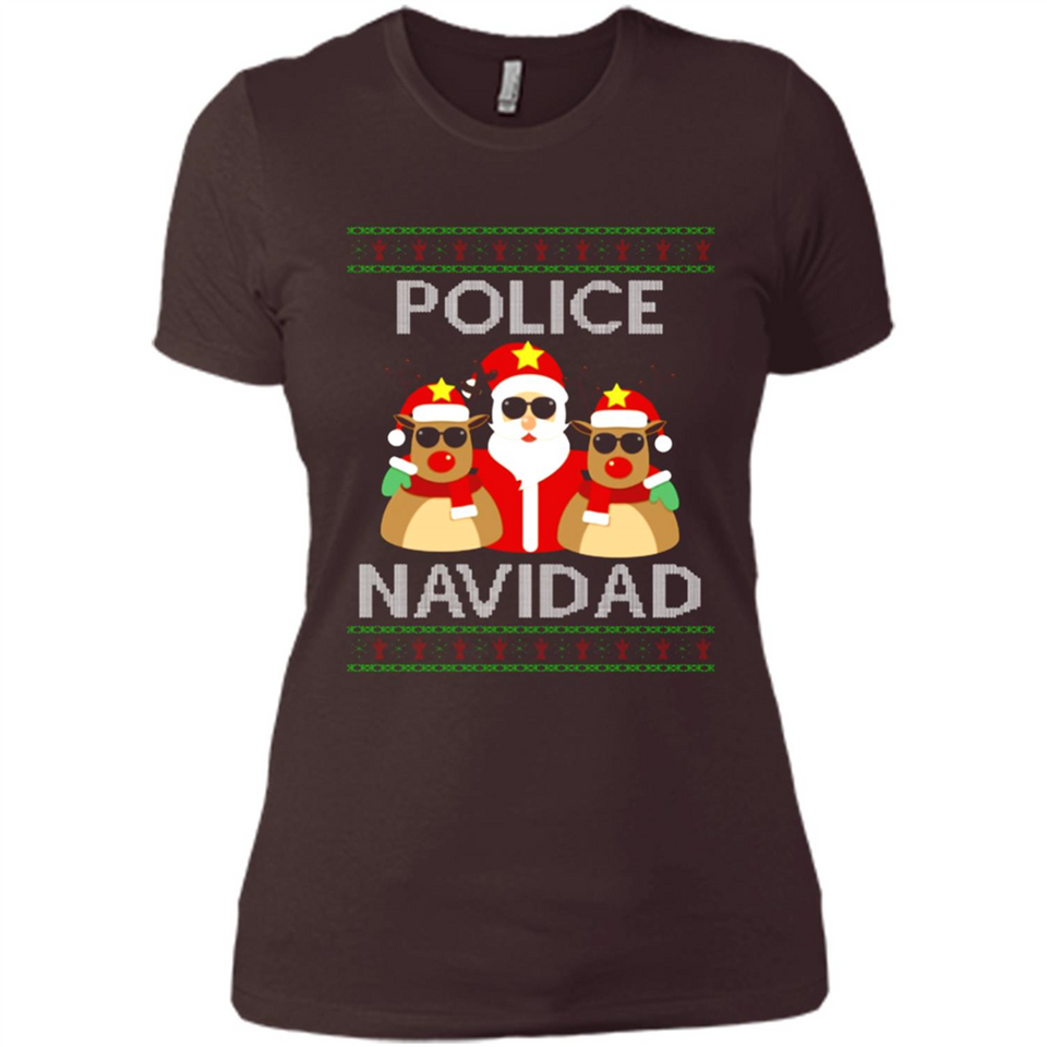 FUNNY POLICE NAVIDAD T-SHIRT Santa Christmas Party - Ladies' Boyfriend T-Shirt