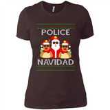 FUNNY POLICE NAVIDAD T-SHIRT Santa Christmas Party - Ladies' Boyfriend T-Shirt