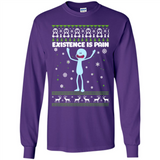 Mr Meeseeks Xistence Is Pain Ugly Christmas - Long Sleeve T-Shirt