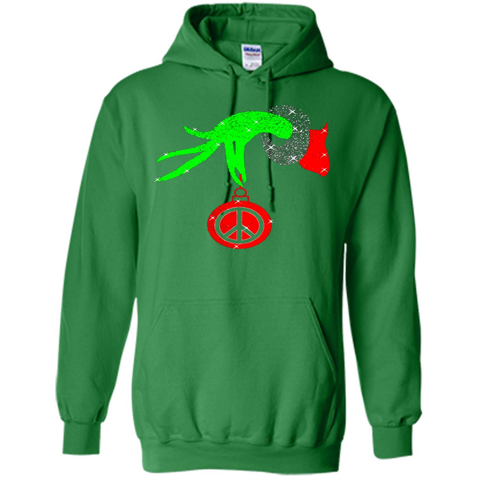 Christmas The Grinch Hand Holding Hippie Ornament - Hoodie