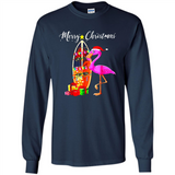 Flamingo Christmas Shirt, Merry Christmas Shirt , Flamingo - Long Sleeve T-Shirt