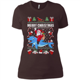 Ugly Christmas Santa Riding Dolphin - Ladies' Boyfriend T-Shirt