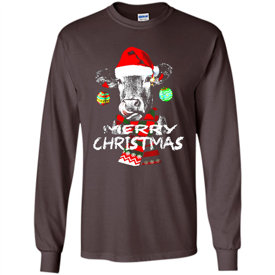 Fabulous Mooey christmas Heifers Cow Christmas lights - Long Sleeve T-Shirt