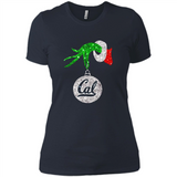 Amazing California Golden Bears Glitter Grinch Monogram Ornament Christmas Gift - Ladies' Boyfriend T-Shirt