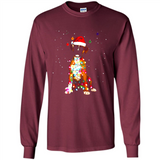 Christmas Lights Boxer Dog Funny Xmas Sweatshirt - Long Sleeve T-Shirt