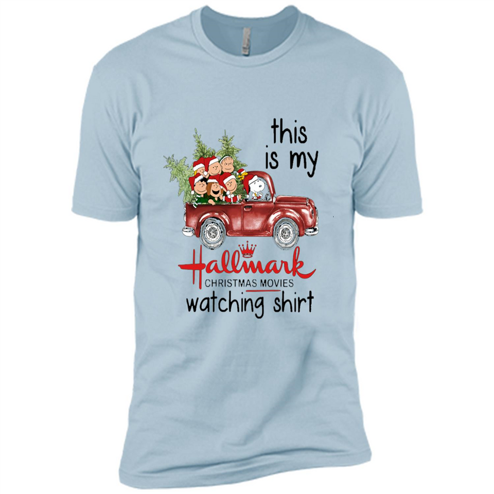 Snoopy This Is My Hallmark Christmas Movies Watching T-Shirt - Premium Short Sleeve T-Shirt