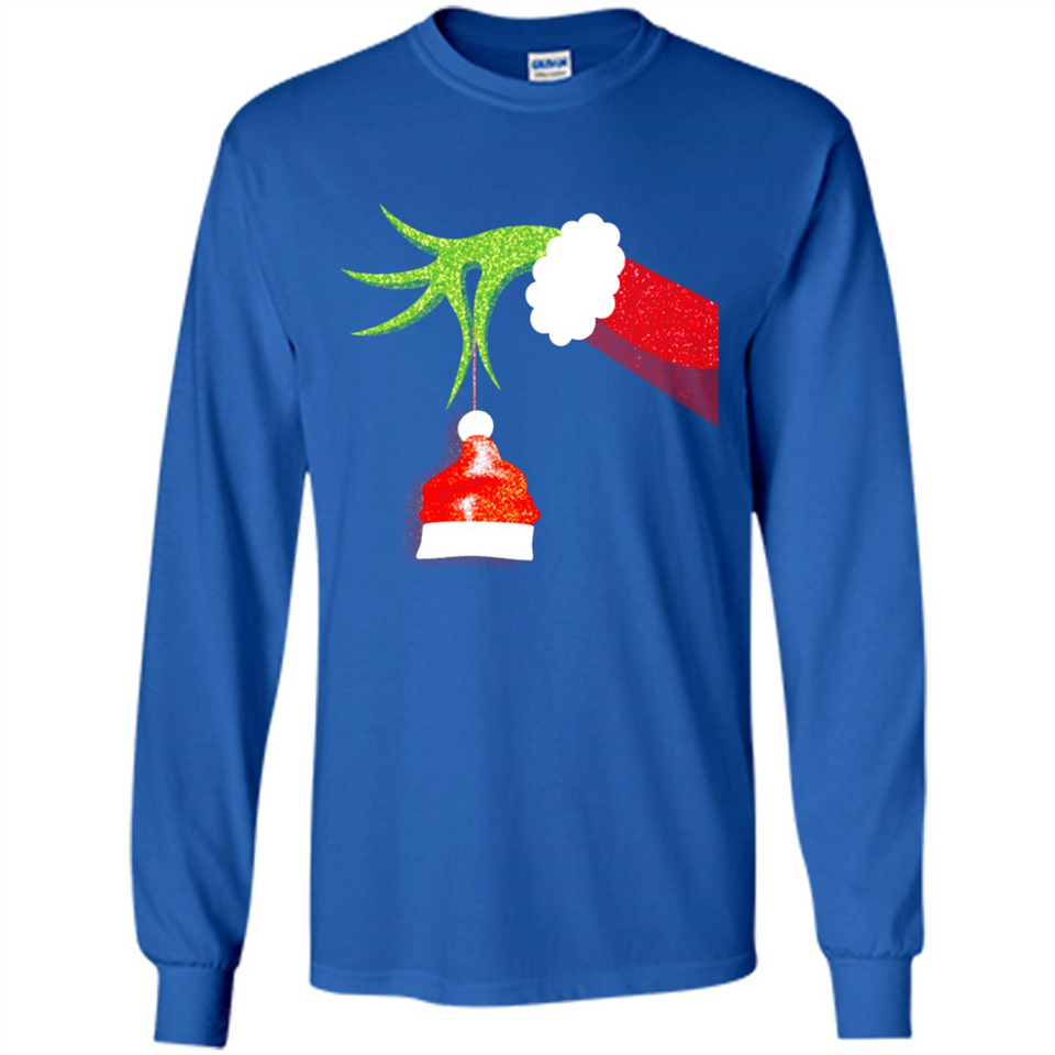 Funny Grinch Hand Holding Santa Hat Ornament Christmas PING PONG