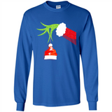 Funny Grinch Hand Holding Santa Hat Ornament Christmas PING PONG