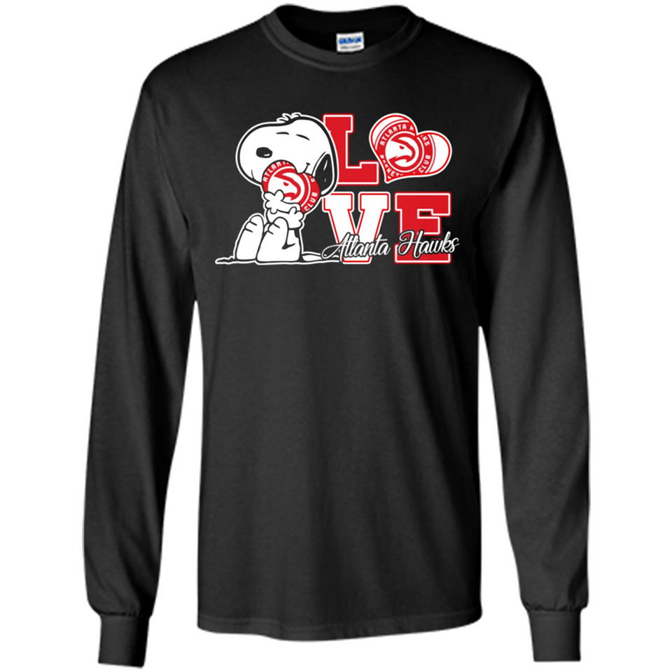 Snoopy loves NBA Atlanta Hawks - Long Sleeve T-Shirt