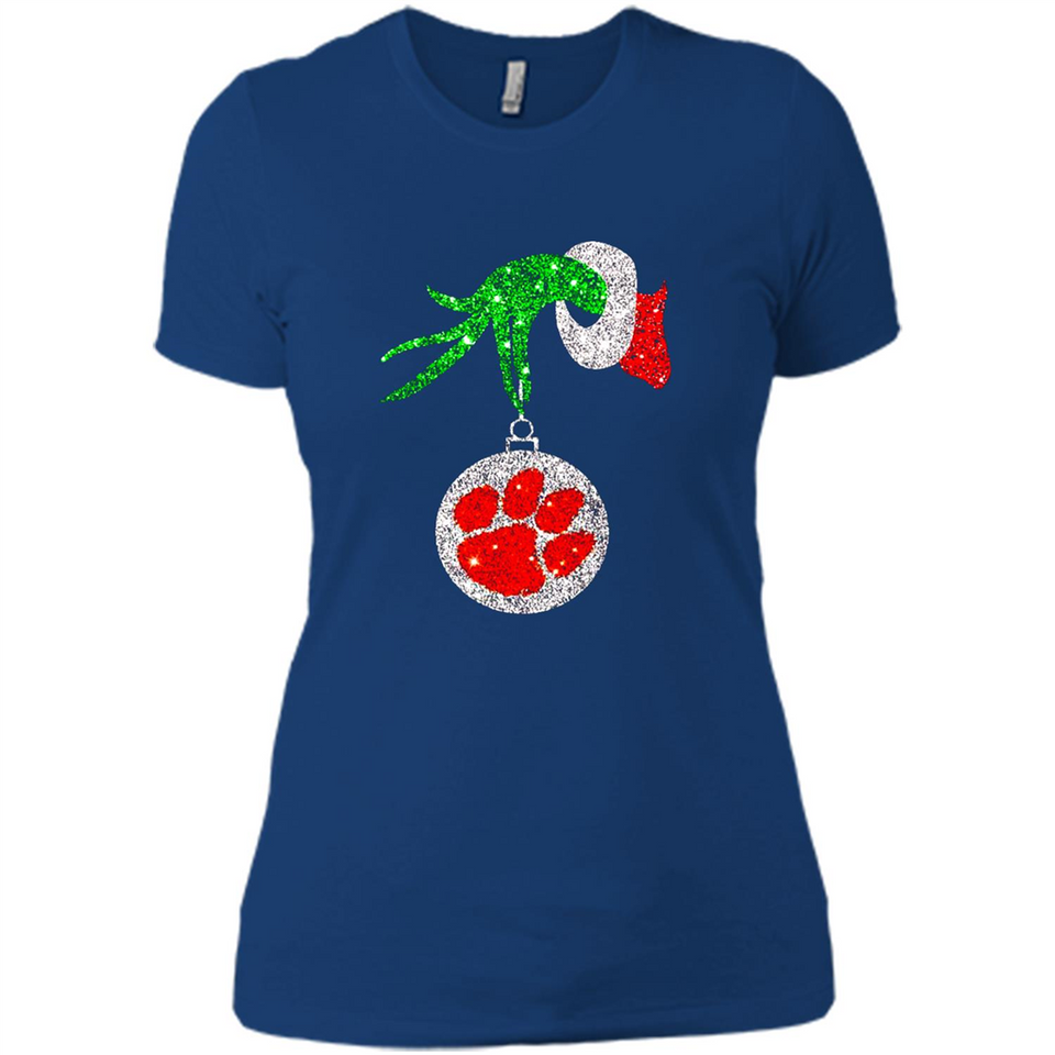Amazing tee Clemson Tigers Glitter Grinch Monogram Ornament Christmas Gift - Sao chép - Ladies' Boyfriend T-Shirt