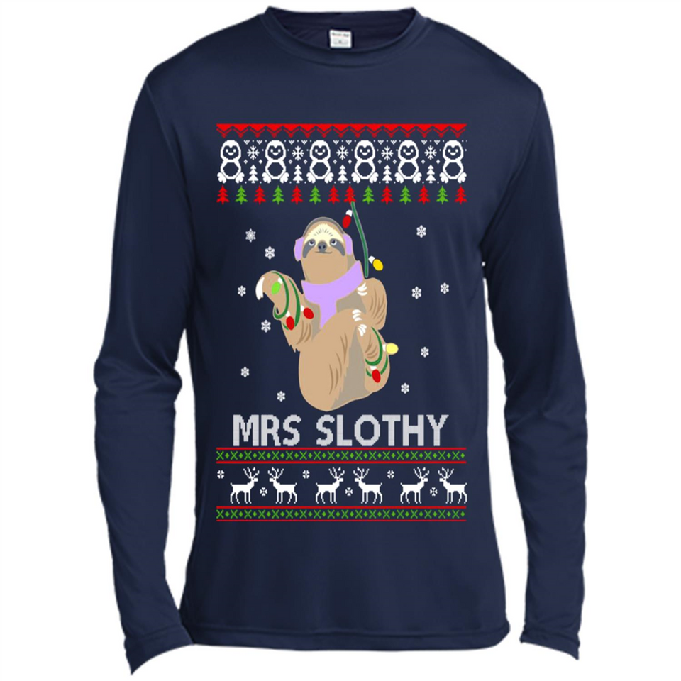 Mrs Slothy Christmas - Canvas Long Sleeve T-Shirt