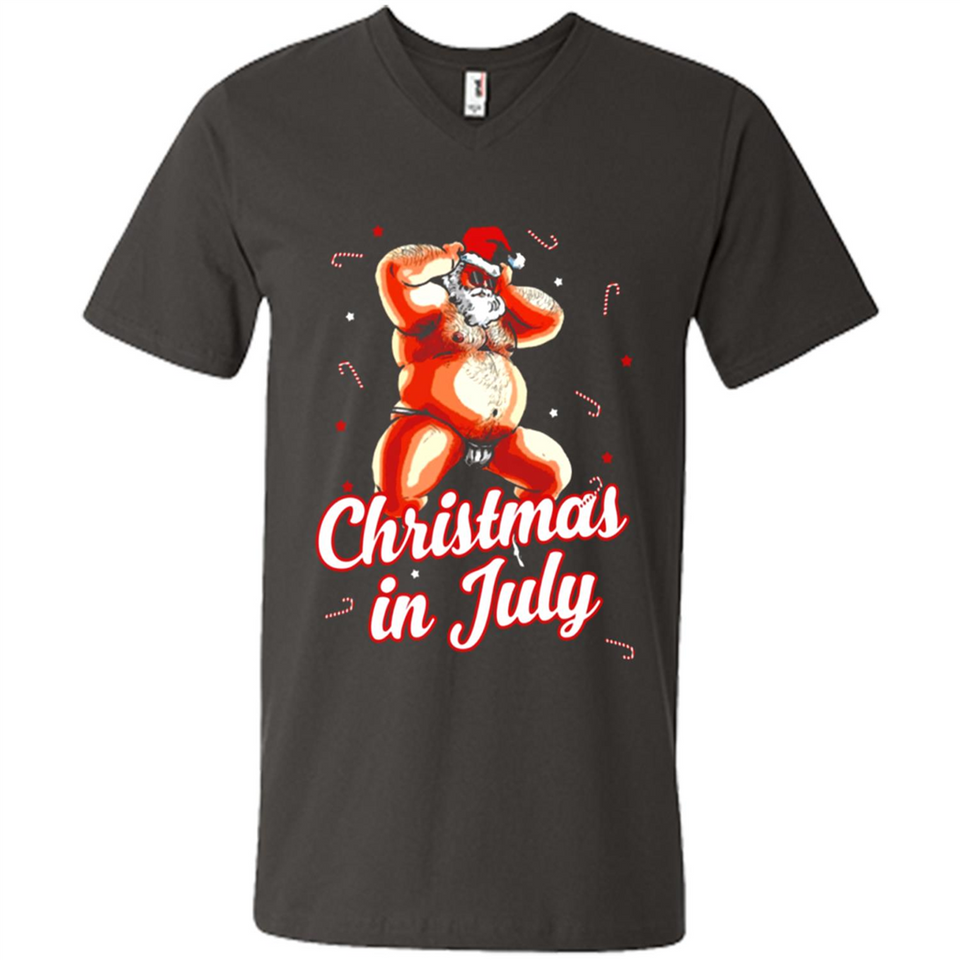Christmas In July - Funny Dancing Santa - Men's V-Neck