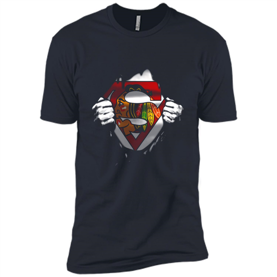 Chicago Blackhawks And Superman Fans - Premium Short Sleeve T-Shirt