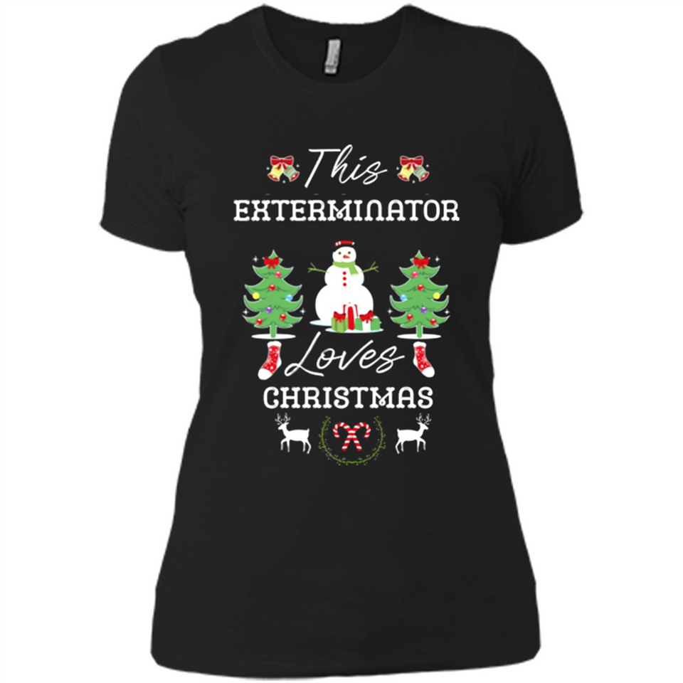 This Exterminator Loves Christmas Tree Shirt with Snowman
