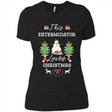 This Exterminator Loves Christmas Tree Shirt with Snowman
