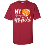 Clemson Tiger Paw Football My Heart is on that Field - Shirt
