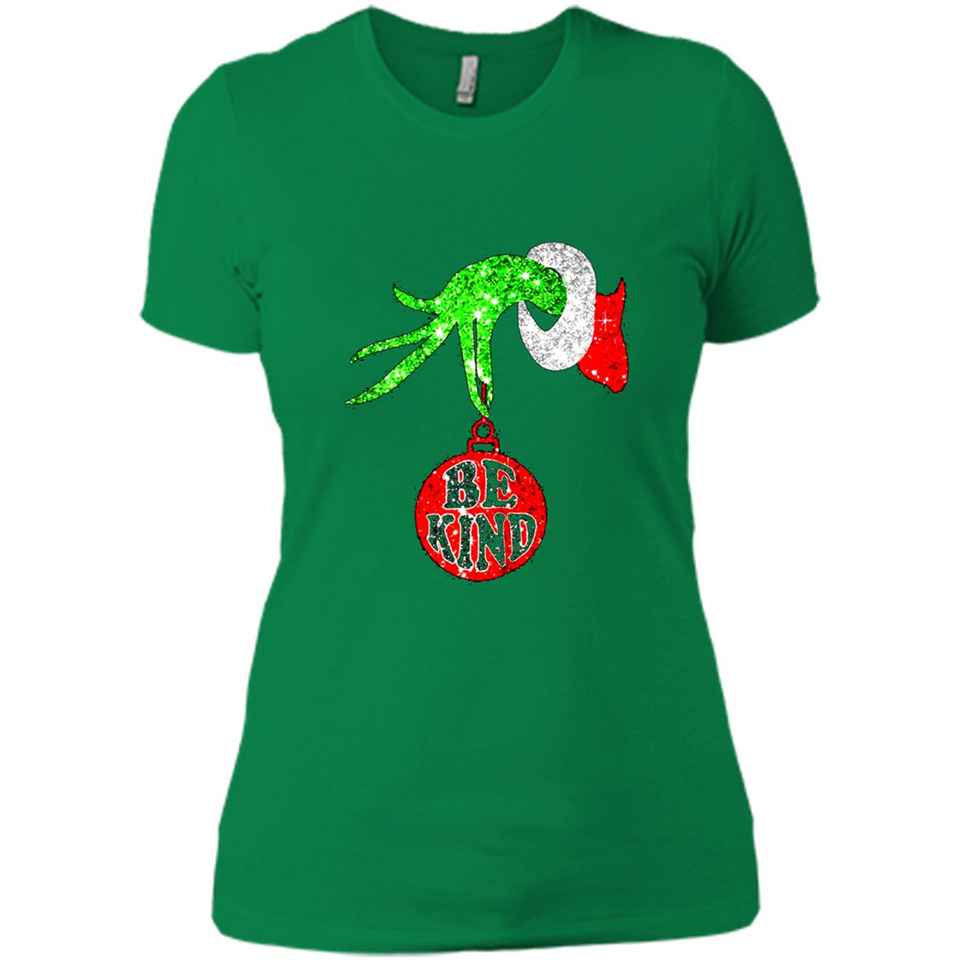 Christma Season With Green Grinch Hand Be Kind - Ladies' Boyfriend T-Shirt