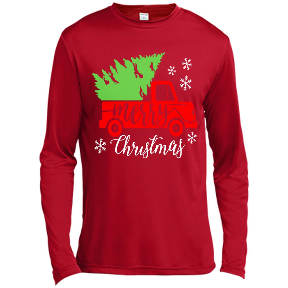 Vintage Christmas Classic Truck T-Shirt with Snow and Tree