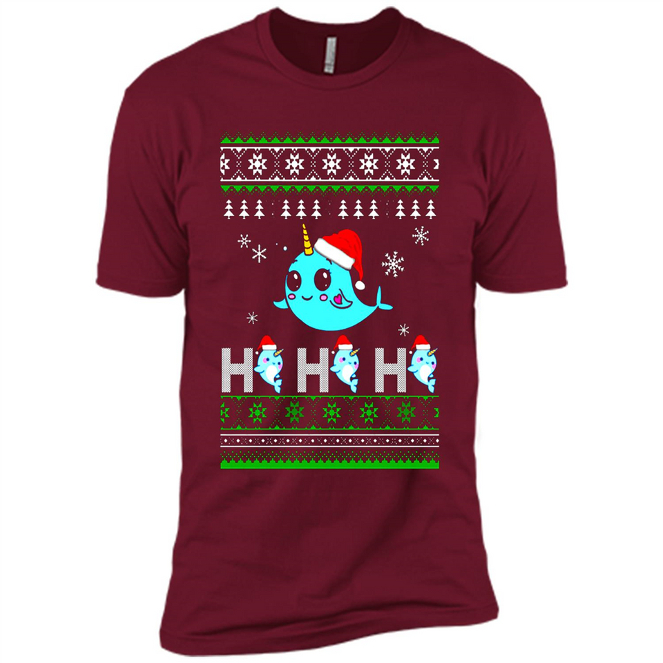 Narwhal christmas sweatshirt hoodie long PINGPONG - Premium Short Sleeve T-Shirt