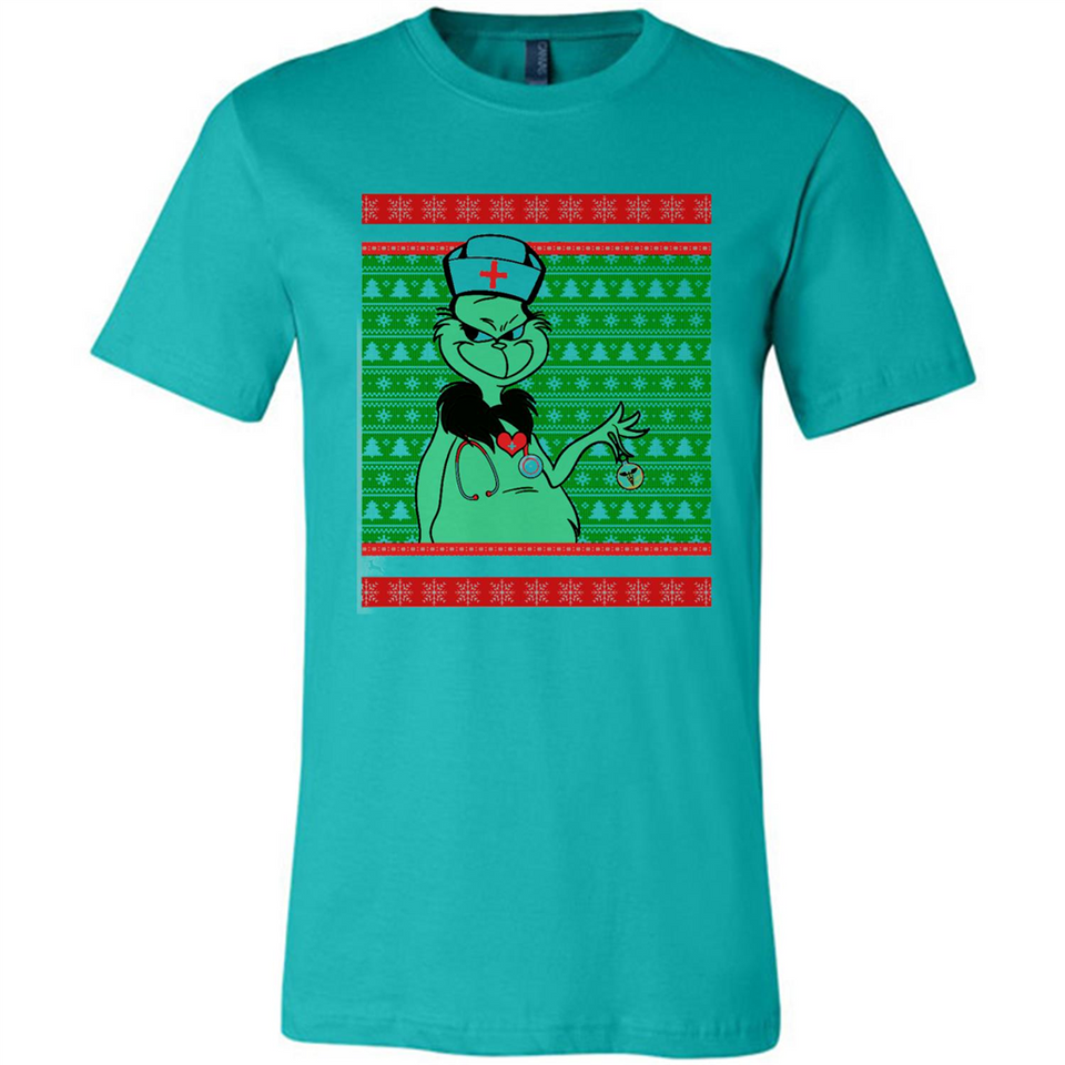 Grinch Nurse Ugly Christmas Sporty T-Shirt PINGPONG - Canvas Unisex T-Shirt
