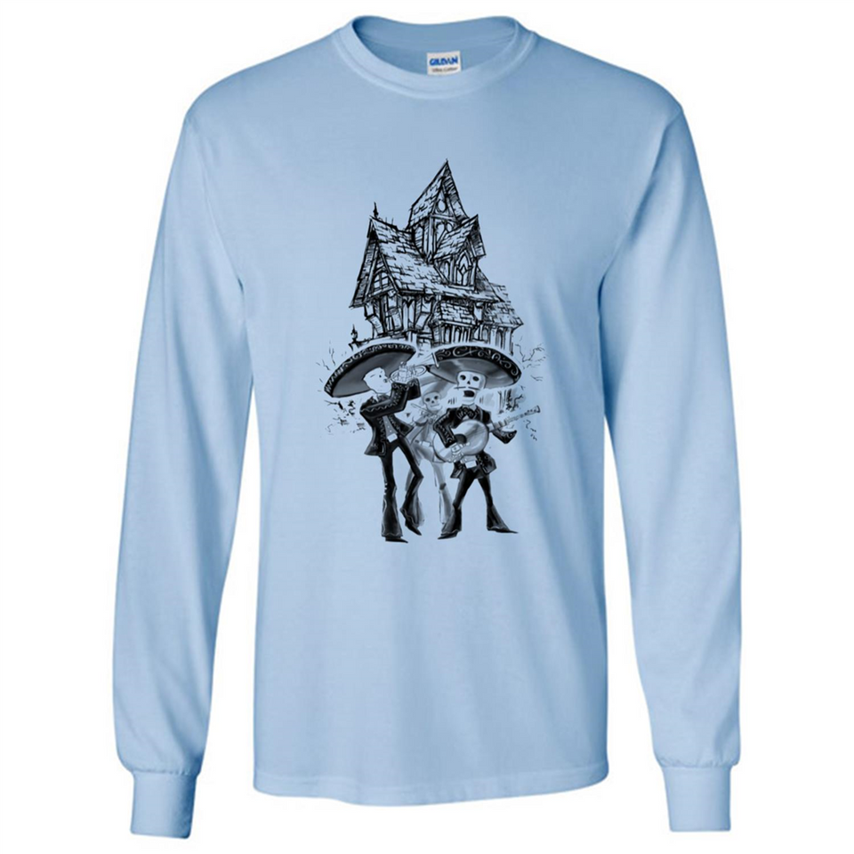 Mariachi Skeleton Shirt Dia De Los Muertos Tequila - Long Sleeve T-Shirt