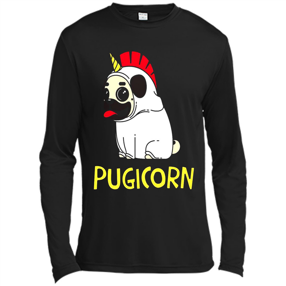 Pugicorn Pug Unicorn Funny Shirt PINGPONG - Canvas Long Sleeve T-Shirt