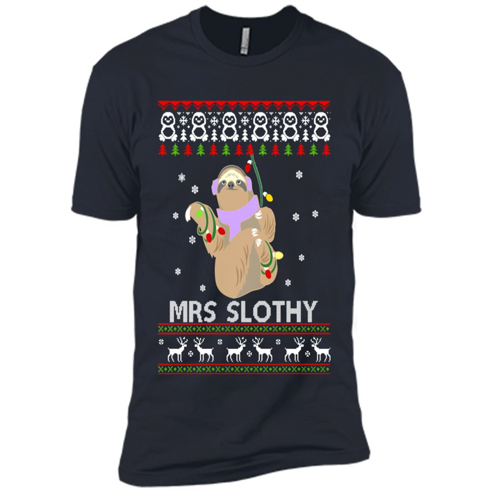 Mrs Slothy Christmas - Premium Short Sleeve T-Shirt