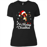 Mooey Christmas Cow Santa Christmas Lover Lights Sweatshirt - Ladies' Boyfriend T-Shirt