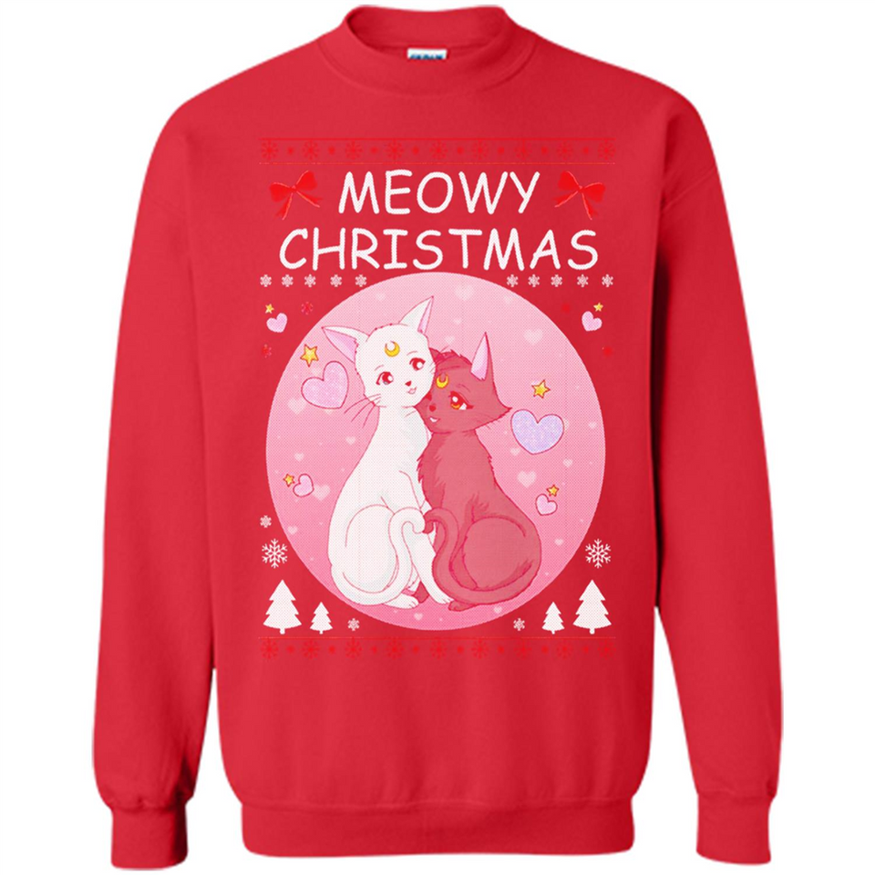 Sailor Moon Yin Yang Cat Love Ugly Christmas Sweater - Sweatshirt