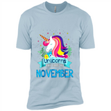 Unicorns are born in November Birthday Rainbow Gift Ladies Custom