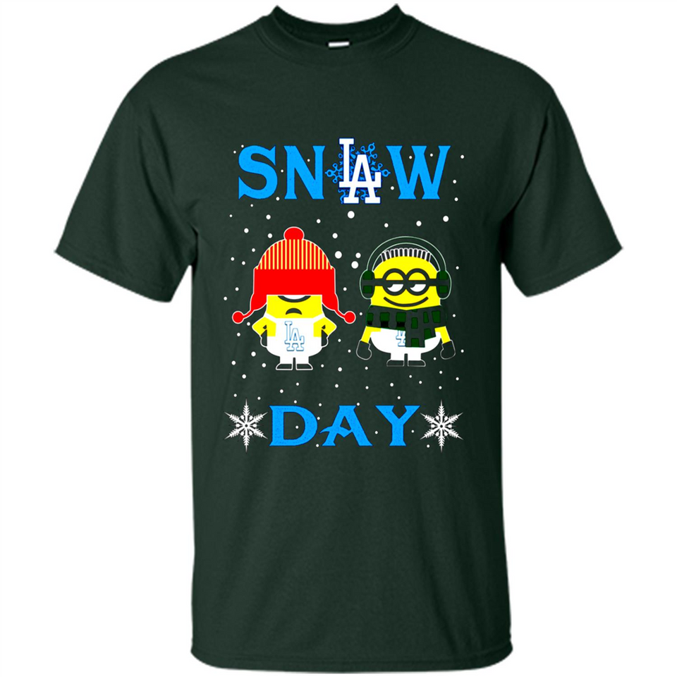 Snow Day Shirt For Los Angeles Dodgers Vs Minion Fans pingpong