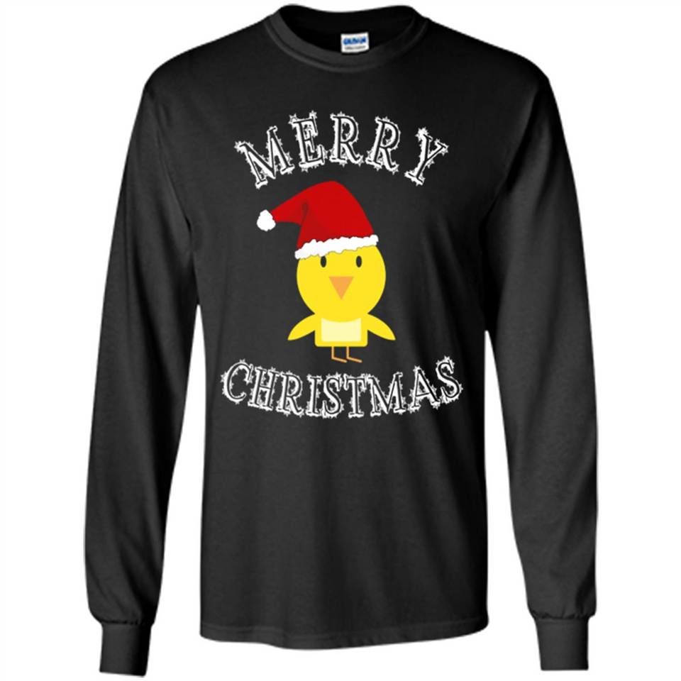 Bird Santa Merry Christmas T-Shirt - Birds Watchers Xmas - Long Sleeve T-Shirt