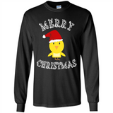 Bird Santa Merry Christmas T-Shirt - Birds Watchers Xmas - Long Sleeve T-Shirt