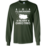 Flowerhorn Christmas T-shirt, Ugly Christmas Sweater - Long Sleeve T-Shirt