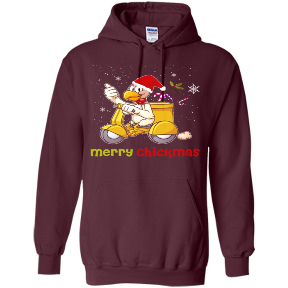 Funny Santa Christmas Chicken Shirt - Merry Chickmas - Hoodie