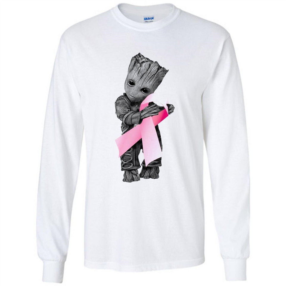 Groot Hug Breast Cancer - Long Sleeve T-Shirt
