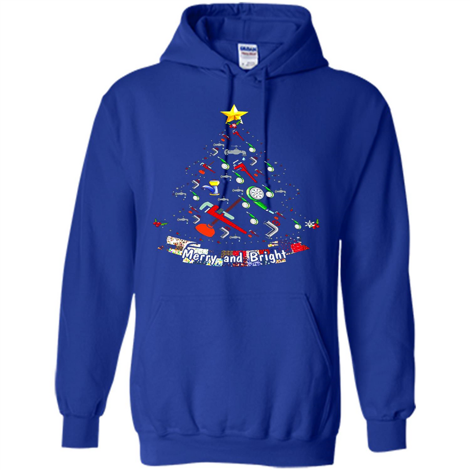 Merry And Bright Plumber Christmas Tree Shirt PINGPONG - Hoodie