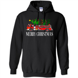 Firetruck Santa Sleigh Merry Christmas Firefighter - Hoodie