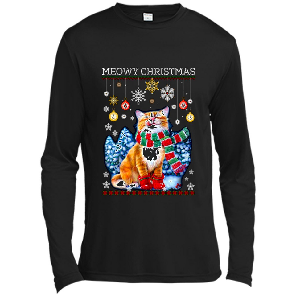 Meowy Christmas Ugly Funny Cats Lover PINGPONG