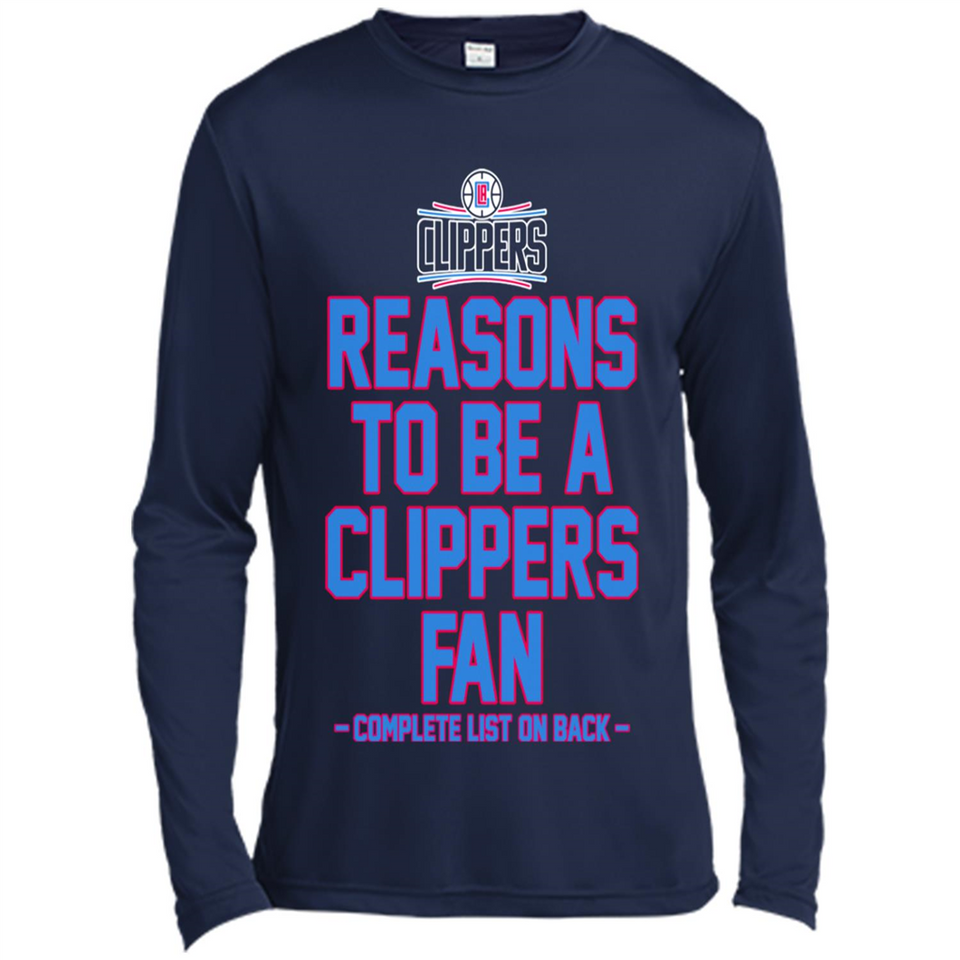 Reasons to be a LA Clippers Fan Complete List on Back - Canvas Long Sleeve T-Shirt