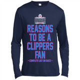 Reasons to be a LA Clippers Fan Complete List on Back - Canvas Long Sleeve T-Shirt
