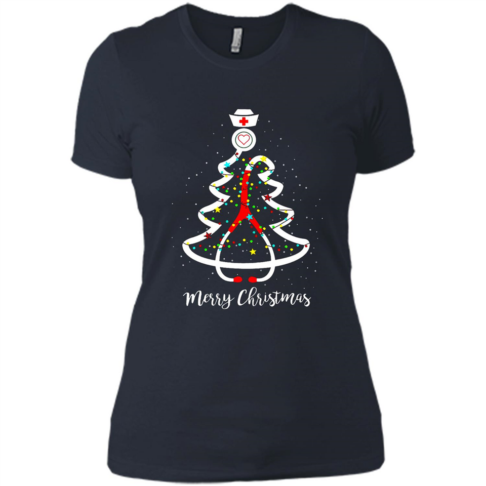 Christmas tree Nurse merry Christmas - Ladies' Boyfriend T-Shirt