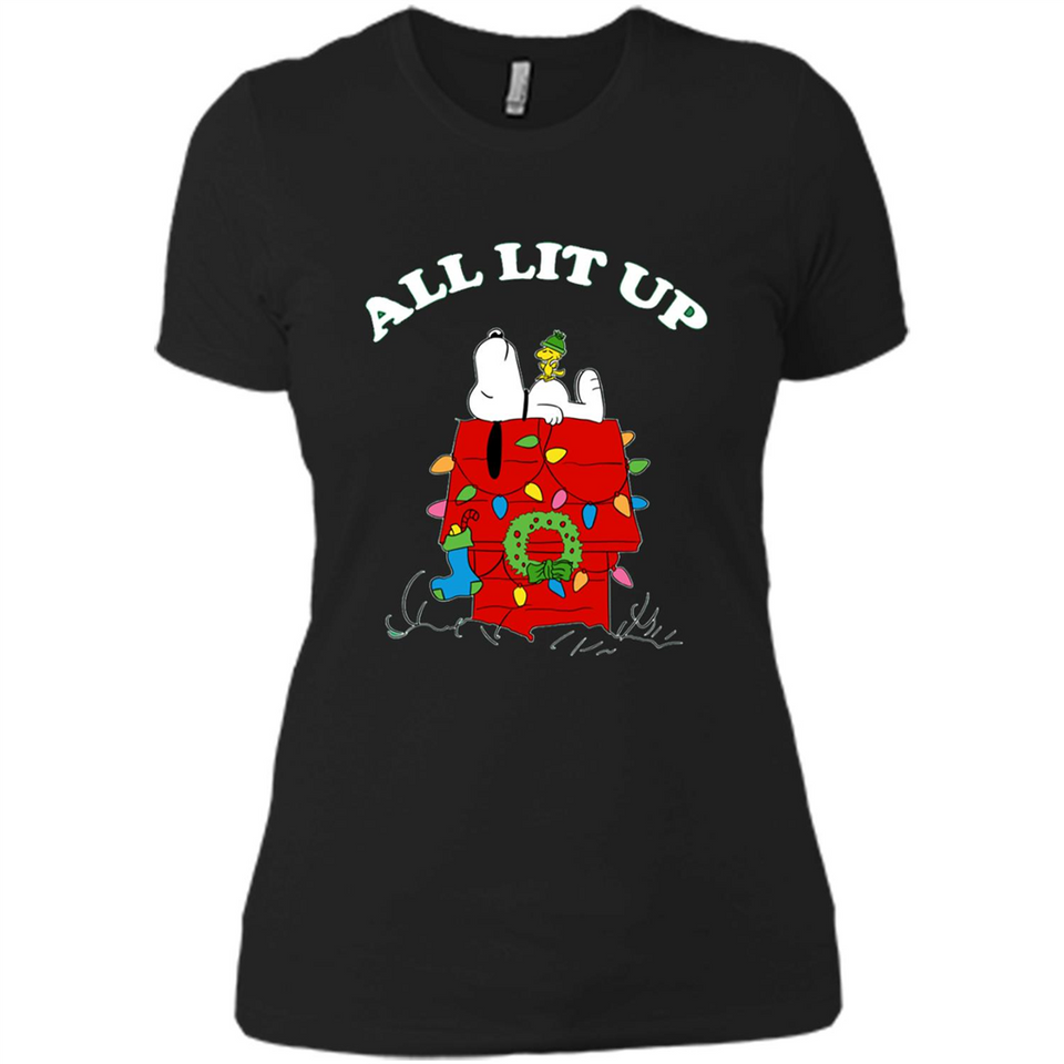 Peanuts By Schulz Snoopy Young Men_s Christmas - Ladies' Boyfriend T-Shirt