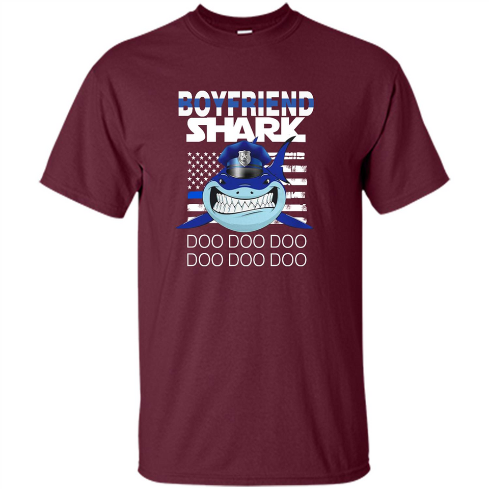 Police boyfriend Shark Blue Line Tee