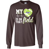 Seattle Seahawks Football My Heart is on that Field - Long Sleeve T-Shirt