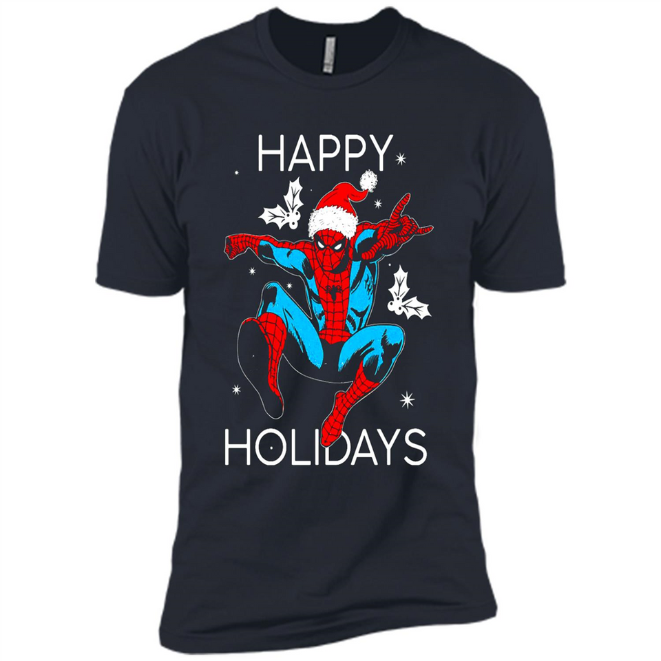 Marvel Spider Man Happy Holidays Santa Christmas Mug PINGPONG - Premium Short Sleeve T-Shirt