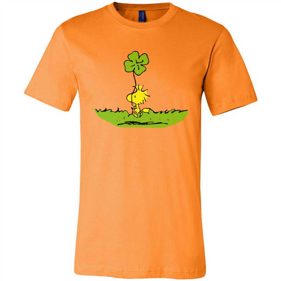 Snoopy Woodstock Shamrock - Canvas Unisex T-Shirt